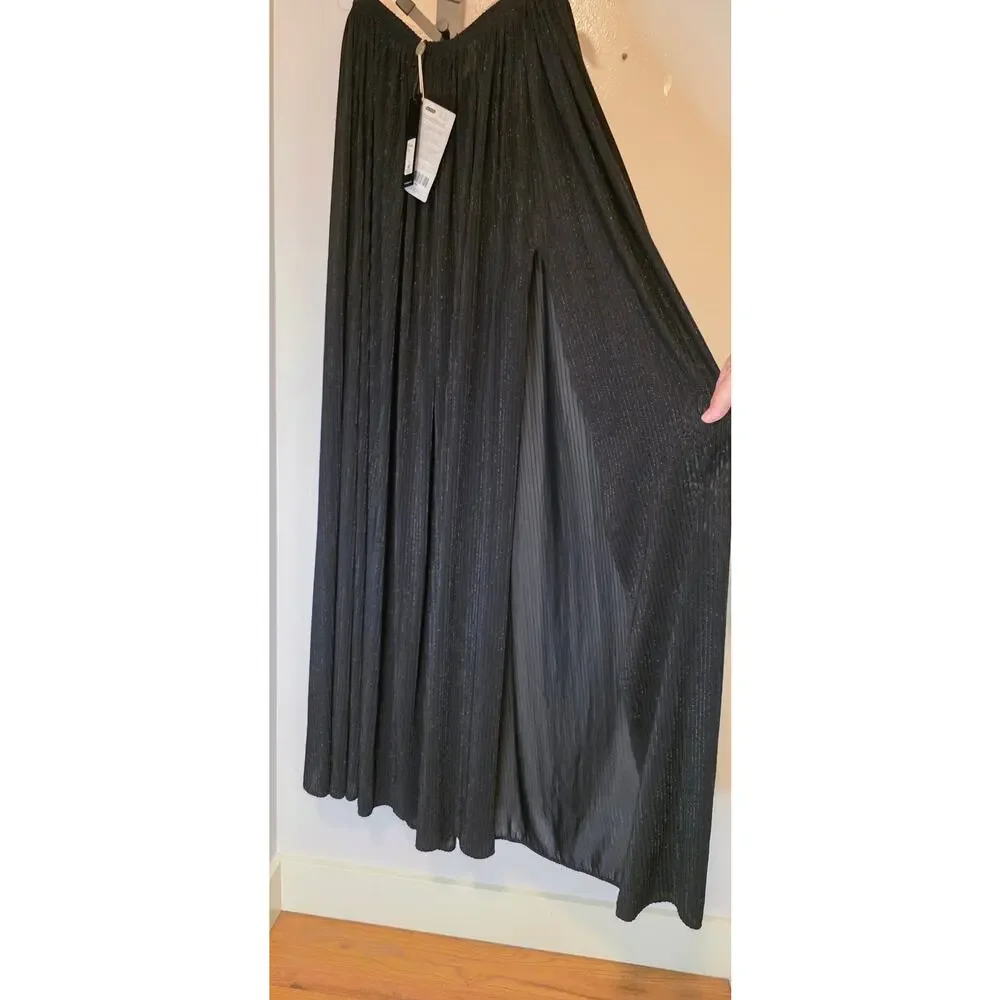 Feleppa Italy Black HighSlit Maxi Skirt NWT Size IT44 US 8